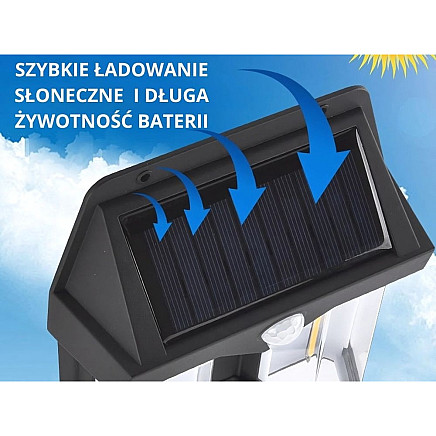 Solar lamp with twilight movement sensor 3 modes waterproof 1200lm