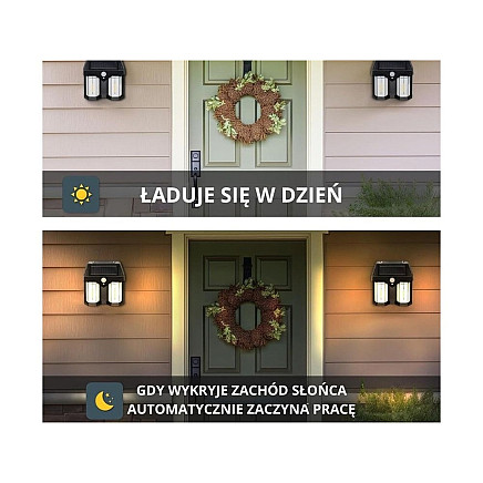 Solar lamp with twilight movement sensor 3 modes waterproof 1200lm