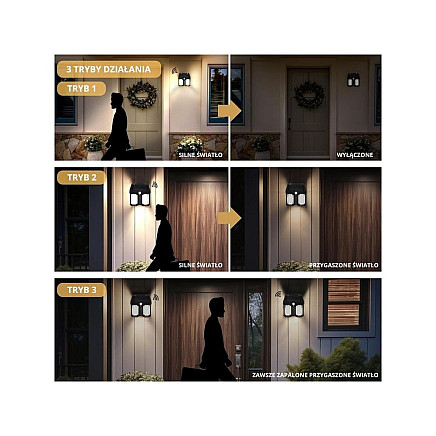 Solar lamp with twilight movement sensor 3 modes waterproof 1200lm