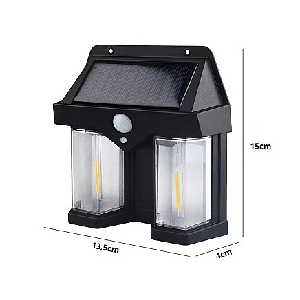 Solar lamp with twilight movement sensor 3 modes waterproof 1200lm