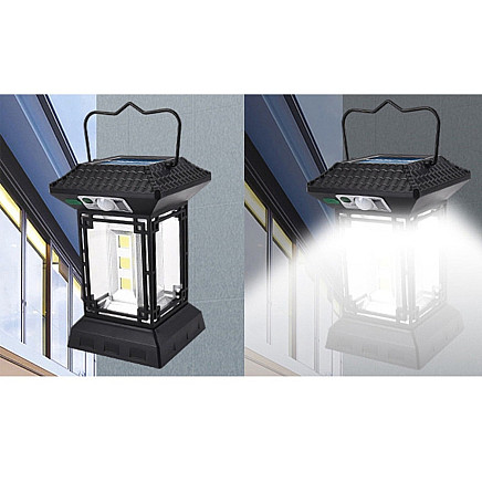 Solar lamp with twilight movement sensor 5 modes 60 led cob with remote control