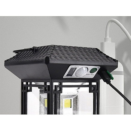 Solar lamp with twilight movement sensor 5 modes 60 led cob with remote control