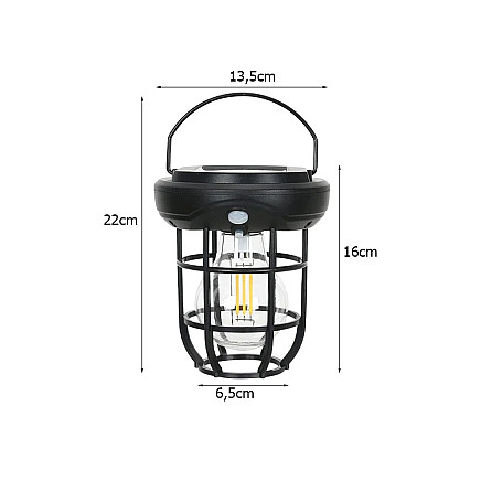 Solar lamp with twilight movement sensor 3 modes 3 led 1800lm waterproof