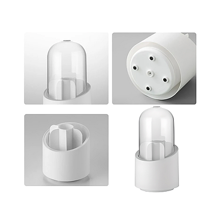 Cosmetics organiser swivel make-up brush holder with lid