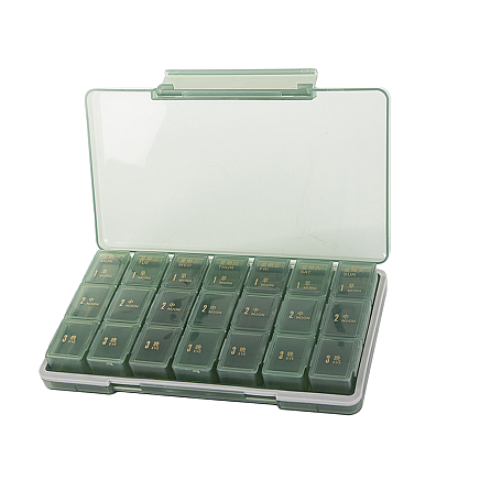 Medicine container tablets box time of day medication cassette weekly