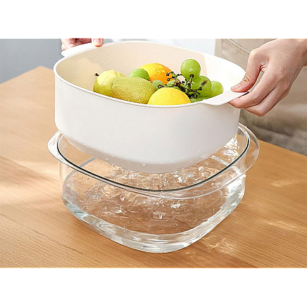 Double bowl for washing fruit colander strainer basket strainer strainer