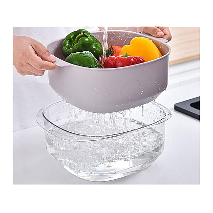 Double bowl for washing fruit colander strainer basket strainer strainer