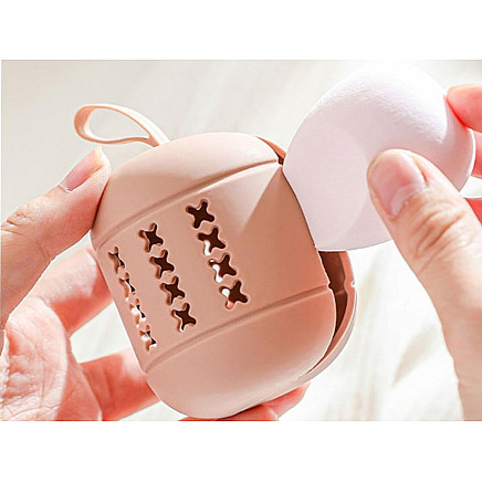 Make-up sponge holder silicone hanging cosmetics container