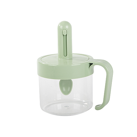 Kitchen spice container with food spoon cup with ear lock