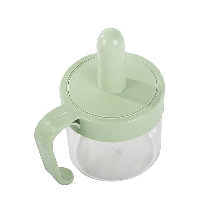 Kitchen spice container with food spoon cup with ear lock