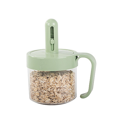 Kitchen spice container with food spoon cup with ear lock