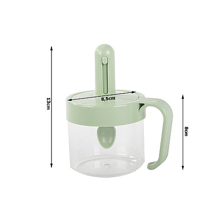 Kitchen spice container with food spoon cup with ear lock