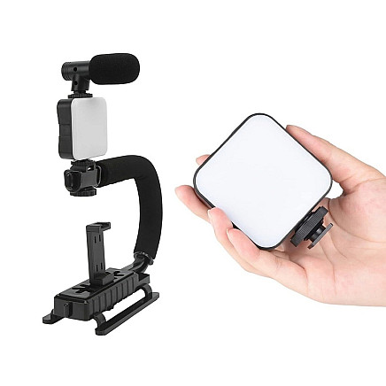Vlogging kit video recording tripod microphone phone holder