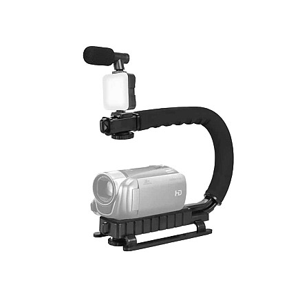 Vlogging kit video recording tripod microphone phone holder