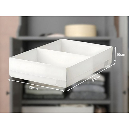 Underwear sock drawer clothes organiser with divider white