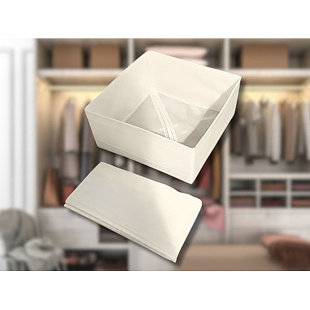 Textile organiser linen clothes shoes drawer white