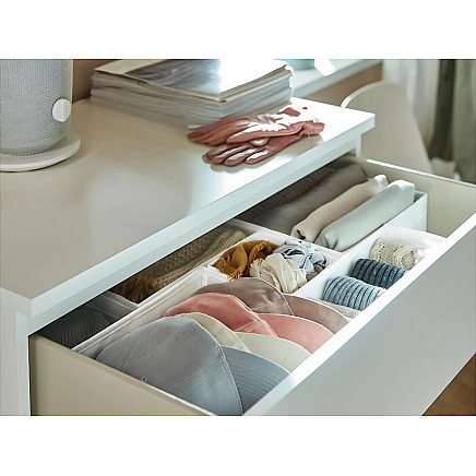 Textile organiser linen clothes shoes drawer white