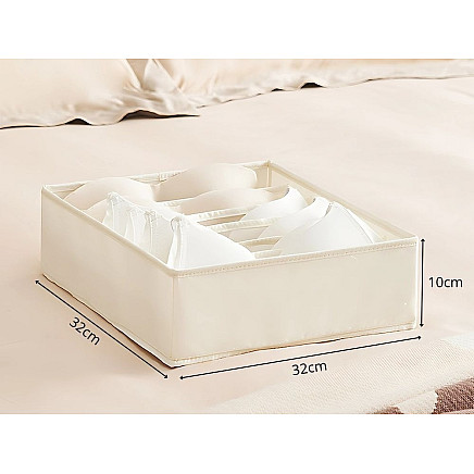 Bra organiser 6 compartments for wardrobe drawer white
