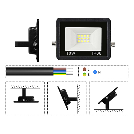 Floodlight halogen spotlight led 10w 6000k outdoor waterproof ip66