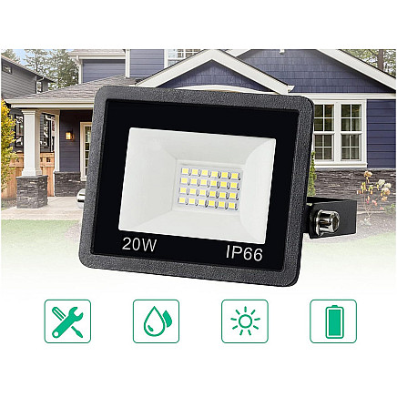 Floodlight halogen spotlight led 20w 6000k outdoor waterproof ip66