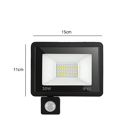 Halogen floodlight led 30w 6000k with dusk-to-dawn sensor ip66