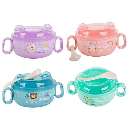 Feeding utensils set baby food bowl with handles spoon