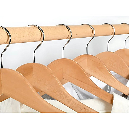 3x lacquered wood holder for clothing wood holders set