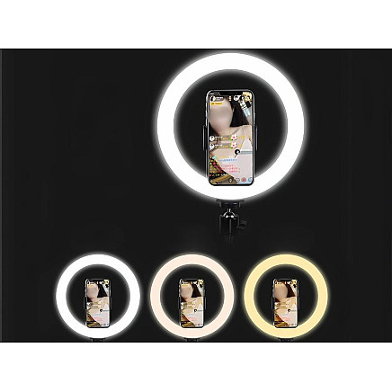 LED gaismas gredzens ar tālruņa turētāju un statīvu