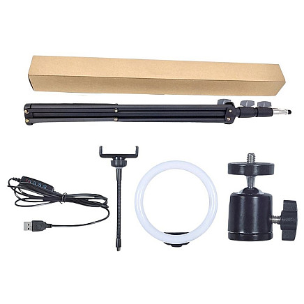 LED gaismas gredzens ar tālruņa turētāju un statīvu