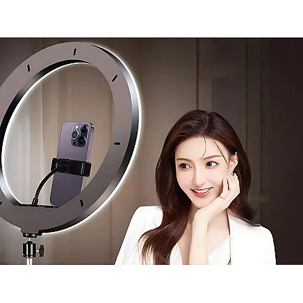 LED gaismas gredzens ar tālruņa turētāju un statīvu