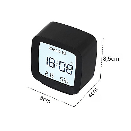 Alarm clock with date and temperature with snooze function lcd moisture in the air