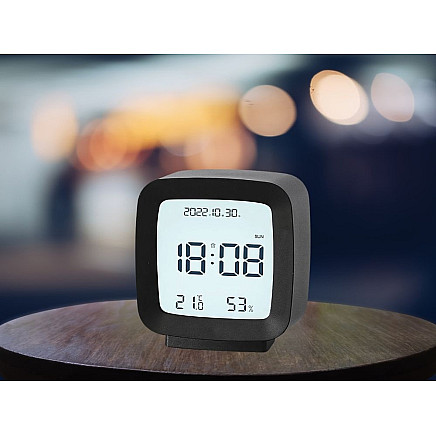 Alarm clock with date and temperature with snooze function lcd moisture in the air