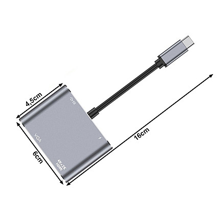 Adapter usb-c to hdmi 4k vga hub usb 3.0 usb-c power delivery adapter