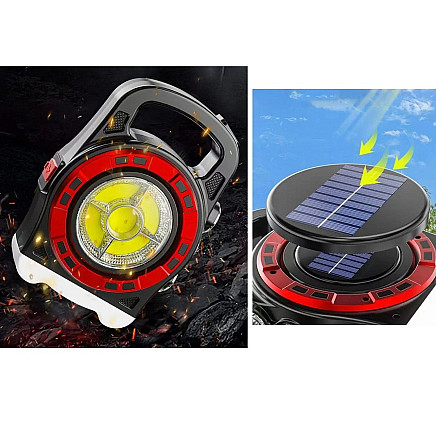 Solar torch portable rechargeable led light powerbank reflector power