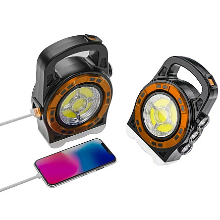 Solar torch portable rechargeable led light powerbank reflector power