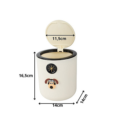 Mini waste basket dog for childrens room 2l click small handy