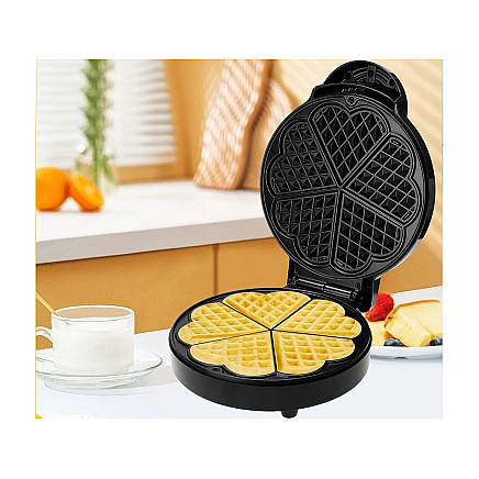 Waffle maker sturdy 5 fluffy waffles waffle maker hearts 1000w