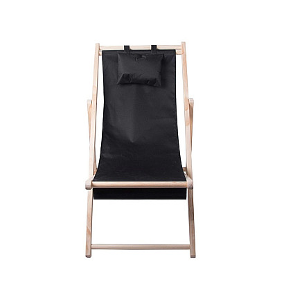 Wooden deckchair beach chairs folding garden cushion beach chair