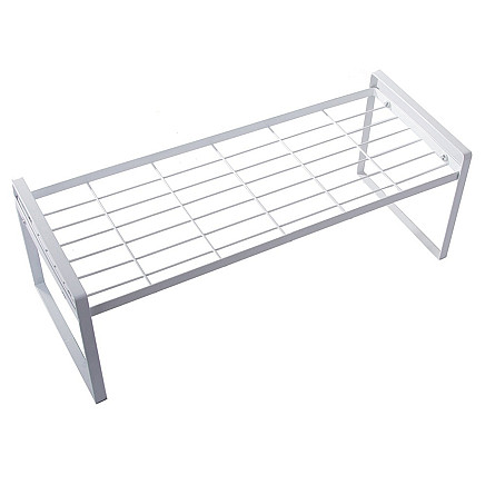 Metal shelf single tier kitchen organiser stand white for kitchen