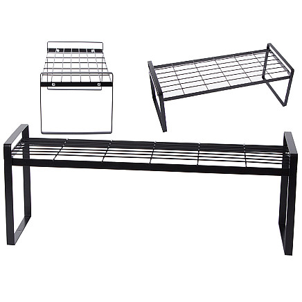 Metal shelf single tier kitchen organiser stand black for the kitchen