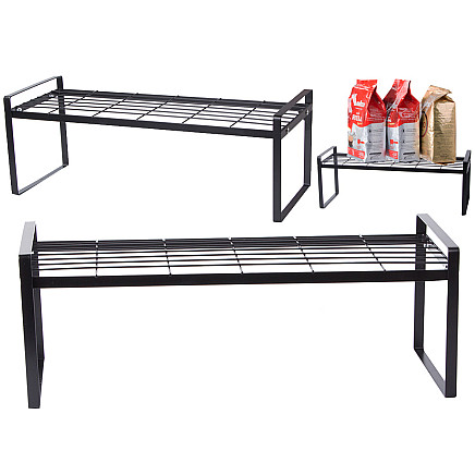 Metal shelf single tier kitchen organiser stand black for the kitchen