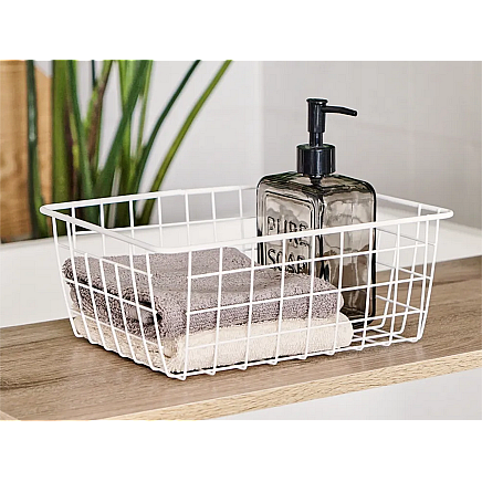 Loft metāla stiepļu organizatora grozs virtuvei augļiem balts liels