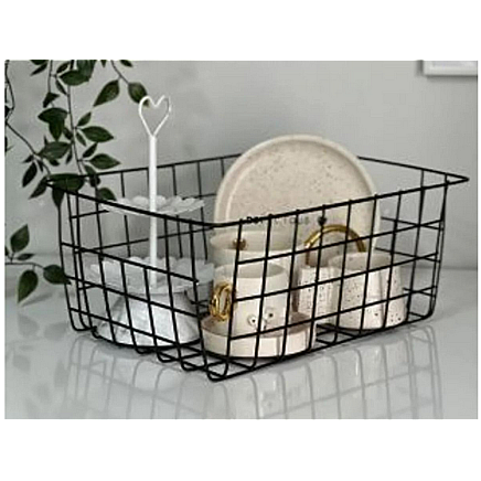 Loft metāla stiepļu organizatora grozs virtuvei augļiem melns liels