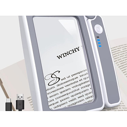 Illuminated reading magnifying glass 4x with led lighting