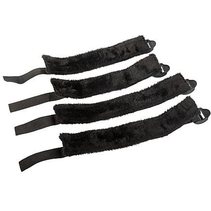 HANDCUFFS BDSM BED HARNESS SET FOR COUPLES ADJUSTABLE STRAPS BLACK