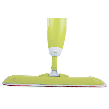 Izturīgs plakanais mops ar smidzinātāju un rotējošu galvu, zaļš