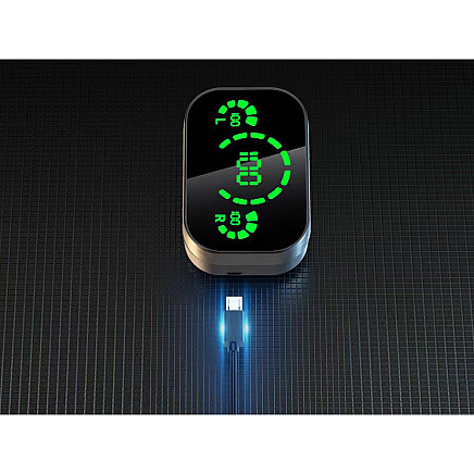 Bluetooth bezvadu austiņas ar LED uzlādes korpusu