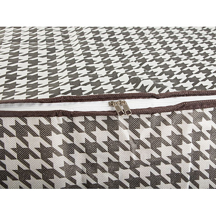 Auduma organizators drēbēm 180L, salokāma uzglabāšanas kaste gultasveļai, melnbalts