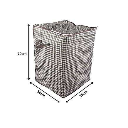 Auduma organizators drēbēm 180L, salokāma uzglabāšanas kaste gultasveļai, melnbalts