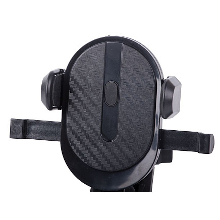 Universāls auto telefona turētājs stiprināšanai pie stikla vai ventilācijas restē, melns